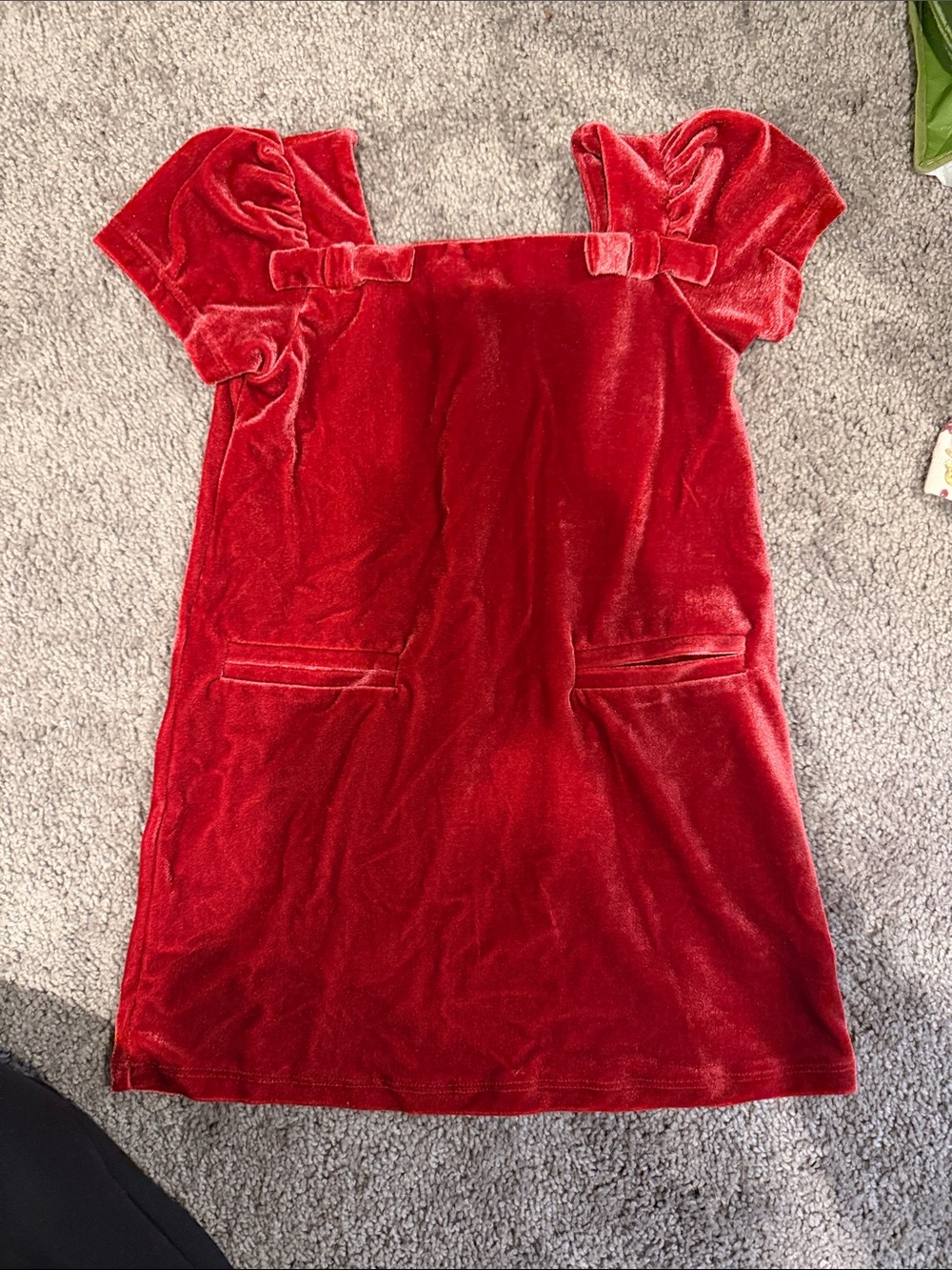 3T Baby Gap Red Velvet Dress with Puff Sleeves